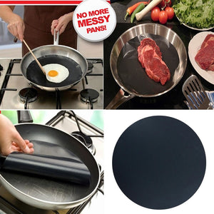 2Pcs Round Teflon Non stick Mat Pan Fry Liner Sheet Cooking Wok Sheet Pad Kitchen BBQ Baking Mats