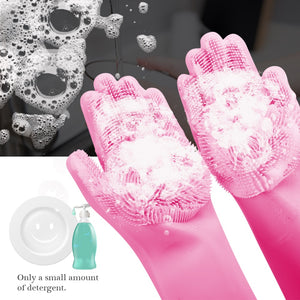 1 Pair Dish Washing Gloves Magic Silicone